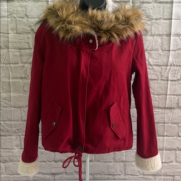 shein red coat